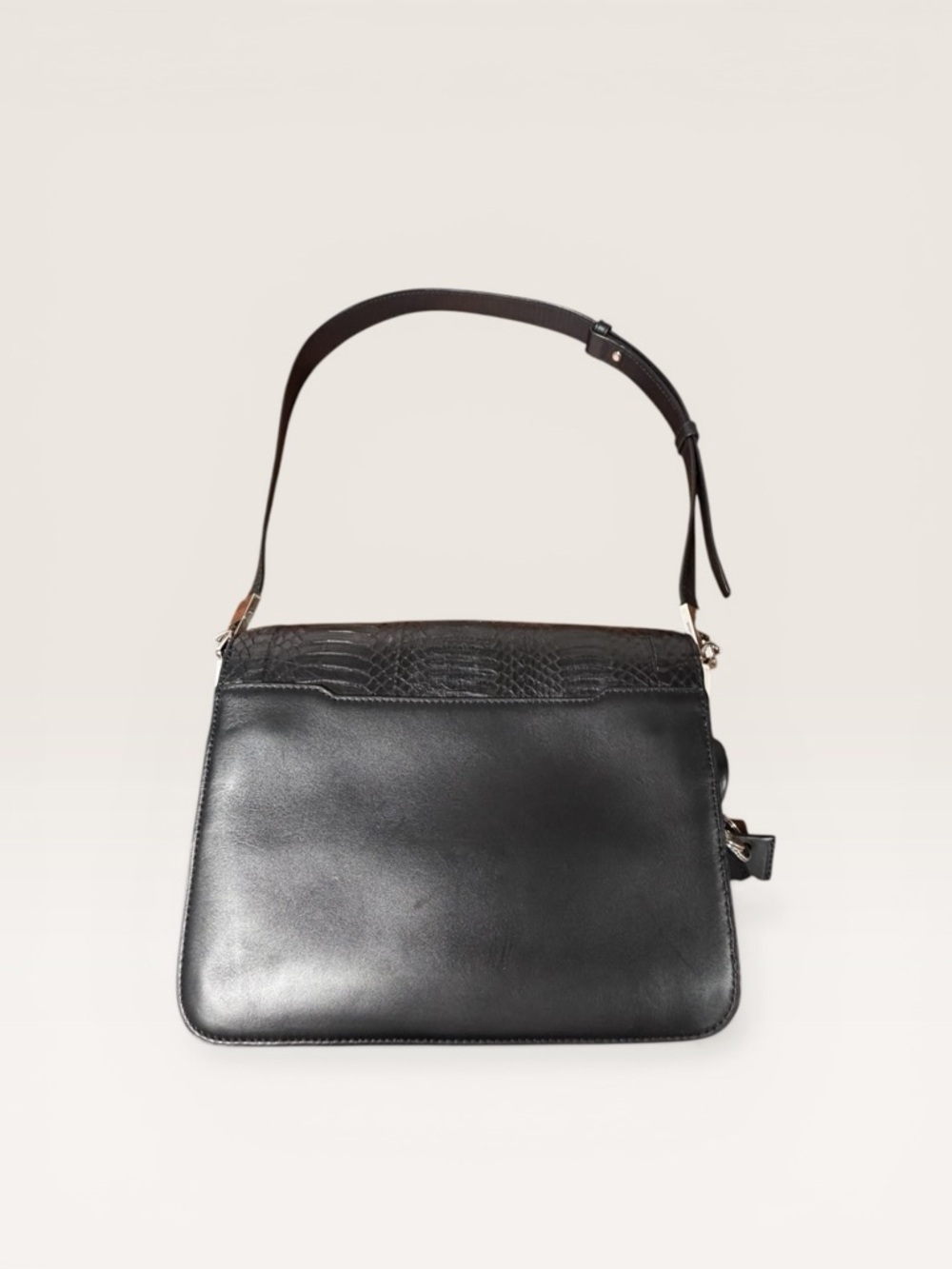 Alexander Wang black structured flap bag with snake detail - Picture 8 of 9